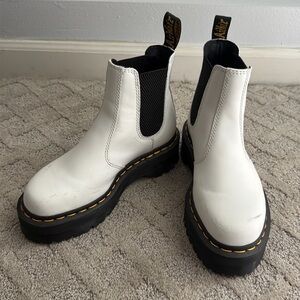 White leather platform dr martens